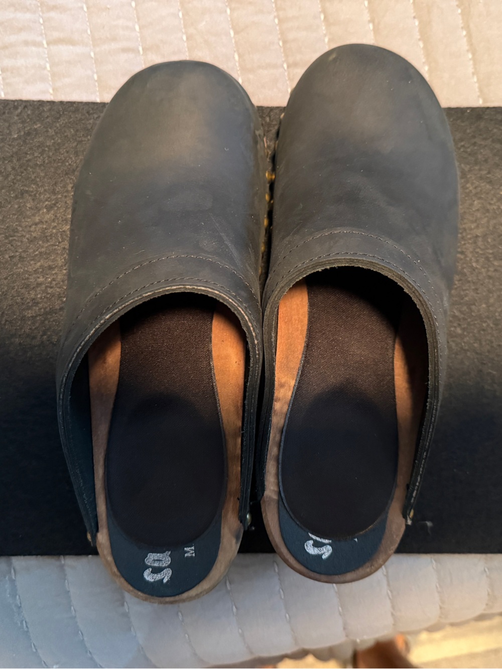 Women’s Black Slip-On Clogs with Cushioned Footbed